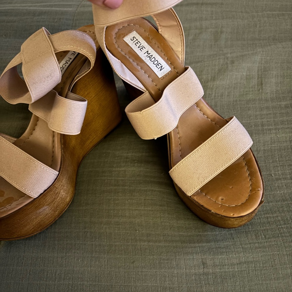 Steve Madden Wedges. Size 7.5 only worn 1 time!